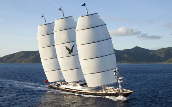 The 289-foot Charter Yacht Maltese Falcon, one of the largest privately-owned sailing yachts in the world, will be a headliner at the Transatlantic Race 2011 which starts in late June. Photo by Roddy Grimes Graeme