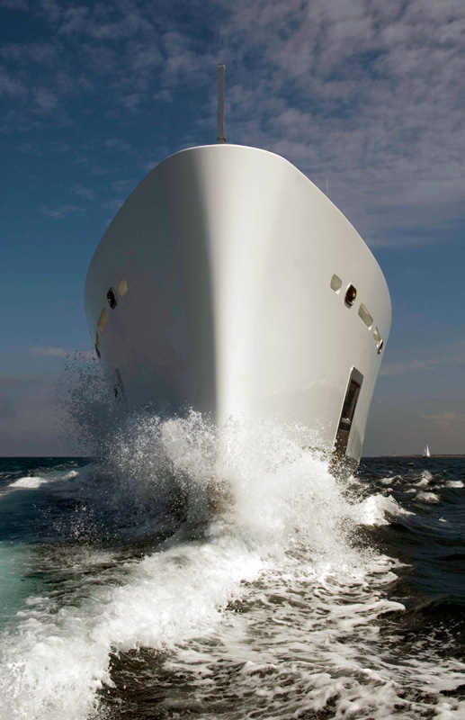 The 65 metre superyacht NATALY at her sea trials by Benetti - bow view The 65 metre superyacht NATALY at her sea trials by Benetti - bow view