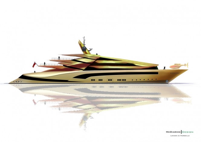 The 85m Luxury Yacht Iwana design by Alex McDiarmid - colour in Rose