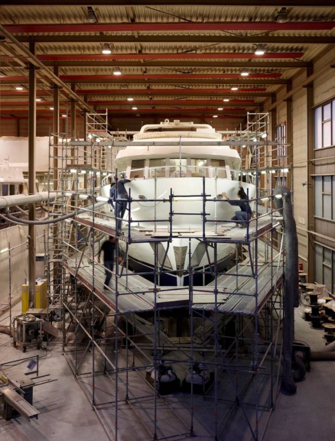The Fourth Moonen 97 Motor yacht ready to be launched by Moonen Shipyard