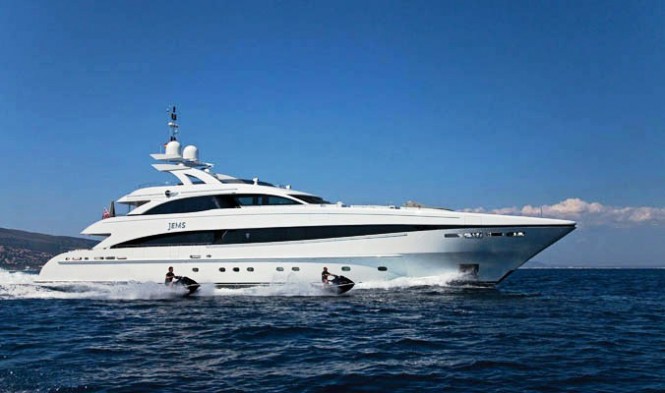 The Heesen Yacht Jems with some of her water toys