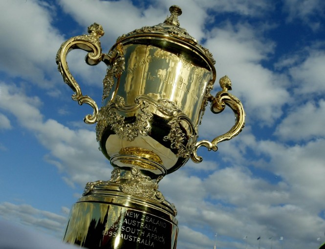 The Rugby World Cup Webb Ellis Trophy