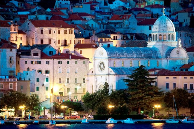 The Sibenik center a UNESCO protected Cathedral in Croatia The Sibenik center a UNESCO protected Cathedral in Croatia