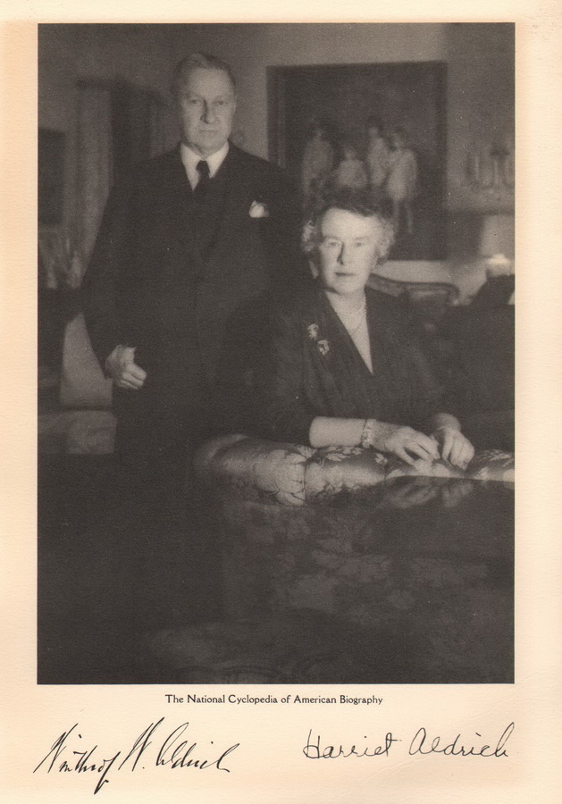 Winthrop Williams Aldrich and wife Harriet (photo courtesy of Lucy Aldrich Burr)