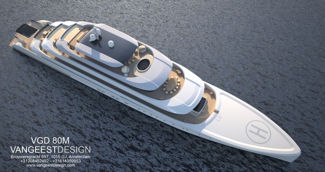 80 metre Superyacht by Van Geest Design - From Above