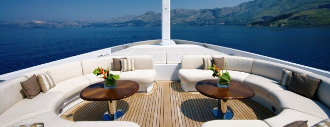 Bow seating onboard Motor Yacht Andreas L