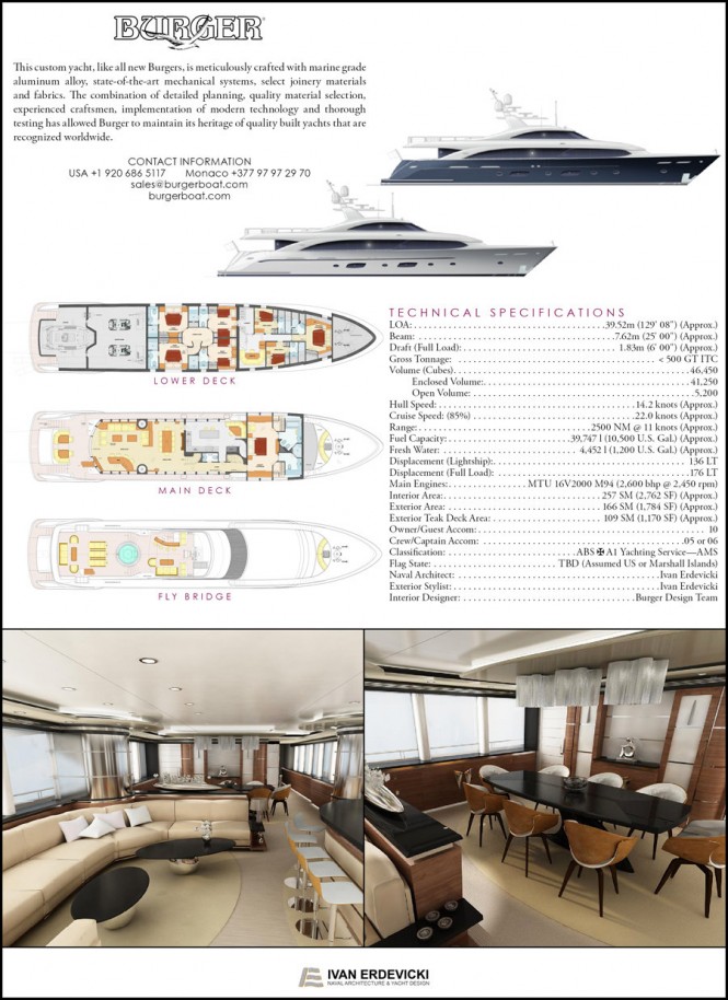 Burger Boat Company 40m Motor Yacht as Designed by Ivan Erdevicki