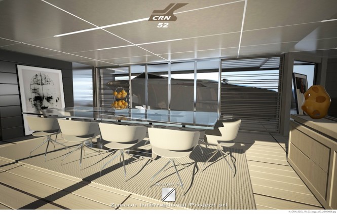 CRN Motor Yacht Classic 52 m main deck lounge area