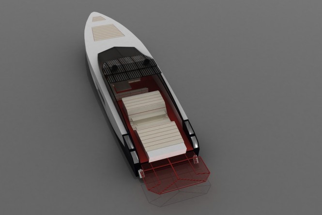 Carlo Cafiero 35m ICY Yacht Design - view from above
