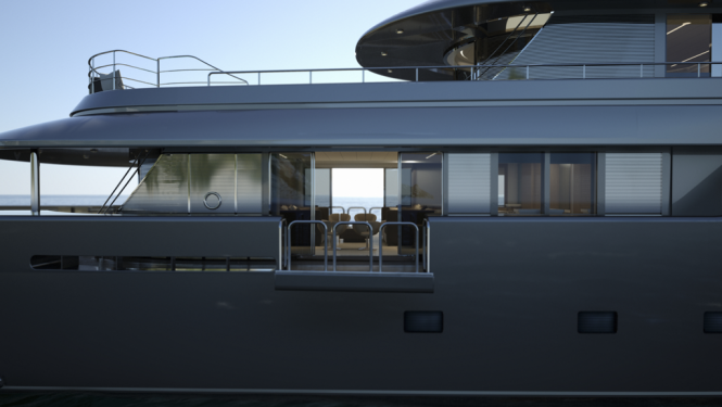 Detail of the MONDO45 Explorer Yacht by Mondo Marine and Sergio Cutolo