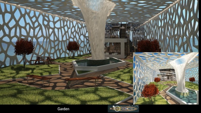 Gardens on board of the Hyun-Seok Kim designed yacht Voronoi
