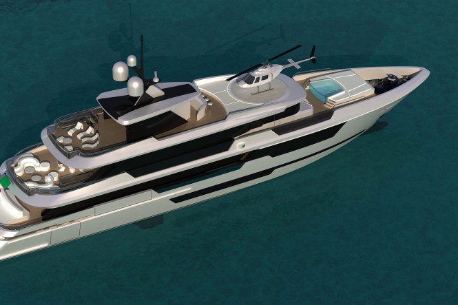 Motor Yacht Deep 51 Project from above