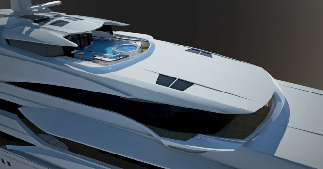 Motor Yacht Project Lumen - a 90m superyacht designed by Adriel Design for oceAnco -sundeck close-up