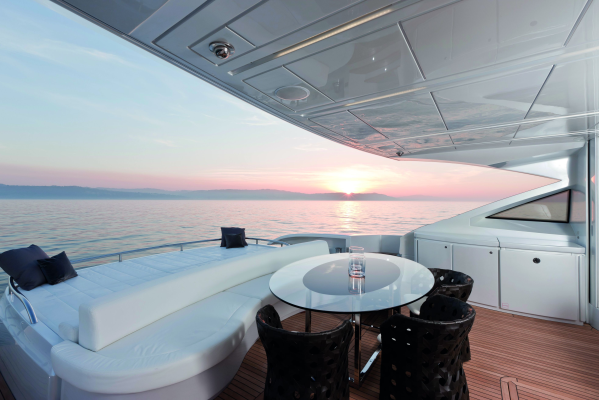 Pershing 108 aft deck