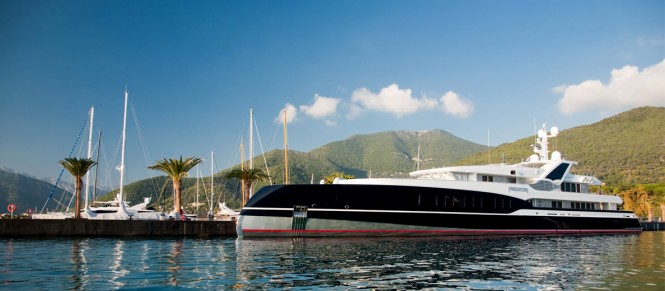 Predator berthed on Porto Montenegro Jetty 1 Autumn 2009