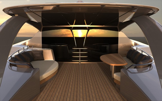 Superyacht Adastra aft a Power Trimaran - as Designed by John Shuttleworth Yacht Design