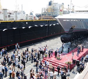 Technical launch of Motor Yacht Prima (Columbus177’) at Palumbo Shipyard.