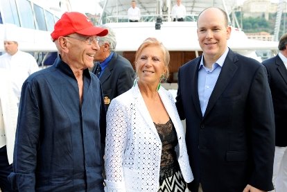 The owners of SY Zefira with HSH Prince Albert II of Monaco