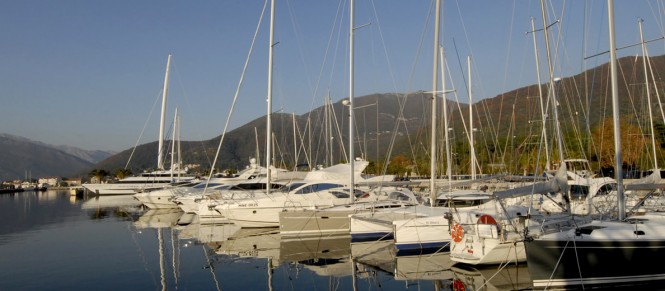 Yachts berthed on Pontoon D at Porto Montenegro