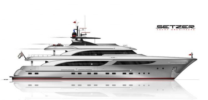 42m motor yacht design by Setzer Design Group
