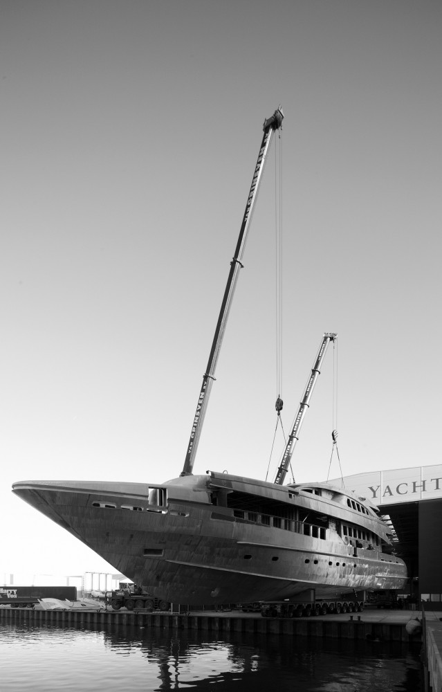 4400 Aluminium Series ZENTRIC yacht under construction at Heesen Yachts