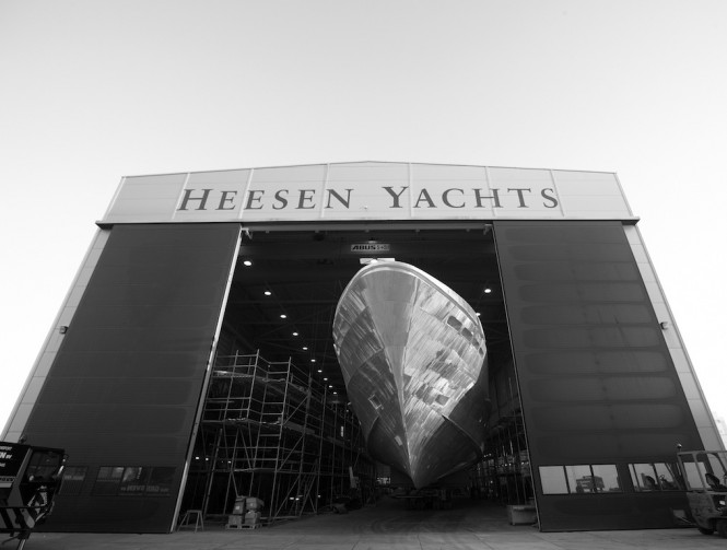 44m HY15944 superyacht Zentric under construction at Heesen Yachts