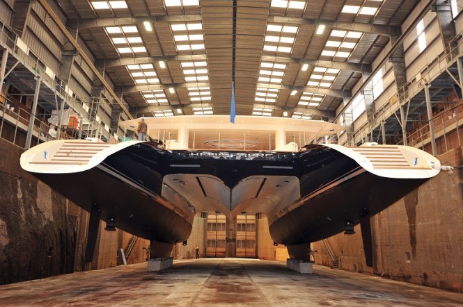 44m Pendennis superyacht catamaran Hemisphere lauched - The Worlds largest luxury Catamaran
