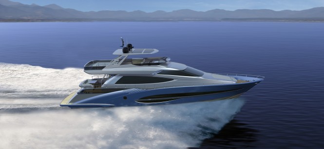 72' motor yacht by Joachim Kinder Design underway
