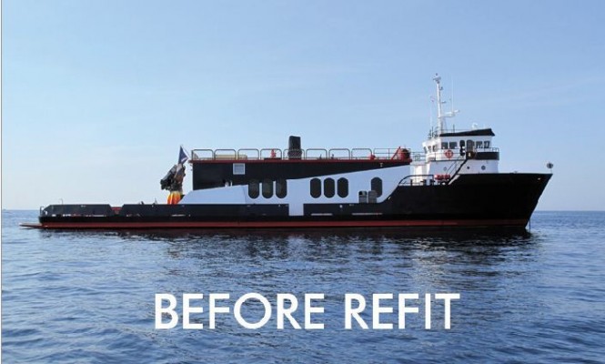 A photo of motor yacht Mystere Shadow before her refit at Pastrovich Studio