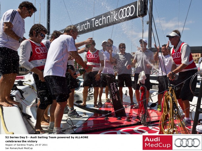 Audi MedCup Region of Sardinia Trophy – Audi Sailing Team powered by ALL4ONE win, 24 07 2011 © Ian RomanAudi MedCup 