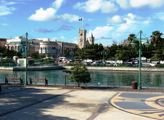 Current view of the inner basin looking towards the Houses of Parliament, Bridgetown, Barbados.  Credit to Nigel Durrant