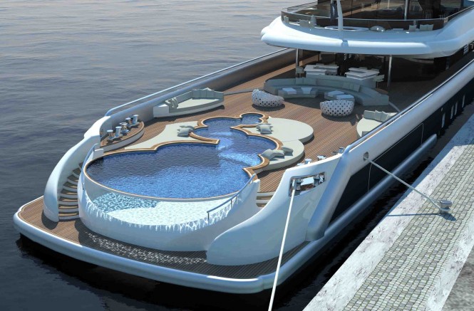 Explore 70 Superyacht – a Multifunction World Explorer concept by Newcruise with huge pool at aft