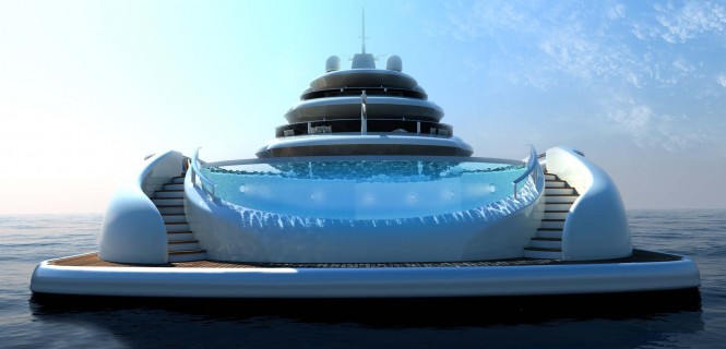 Explore 70 yachts huge pool at aft – a Multifunction World Explorer concept by Newcruise