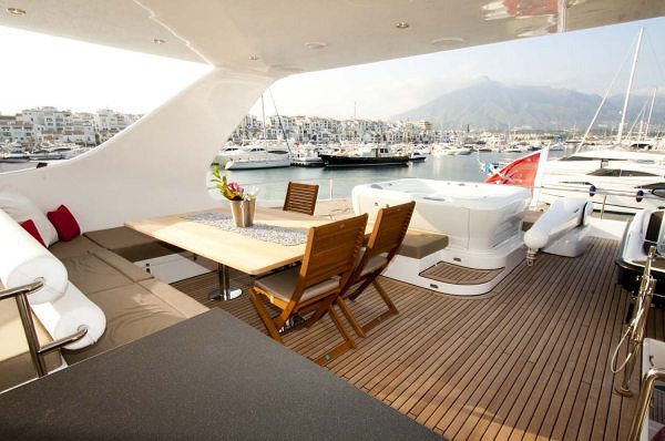 Charter yacht DAMRAK II flybridge - a 70 Sunreef Power Catamaran 