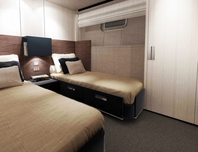 New Sanlorenzo SL94 motor yacht series guest cabin New Sanlorenzo SL94 motor yacht series guest cabin