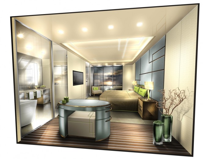 Owners Cabin of the Commuter Yacht Concept Rebel by NewCruise Owners Cabin of the Commuter Yacht Concept Rebel by NewCruise