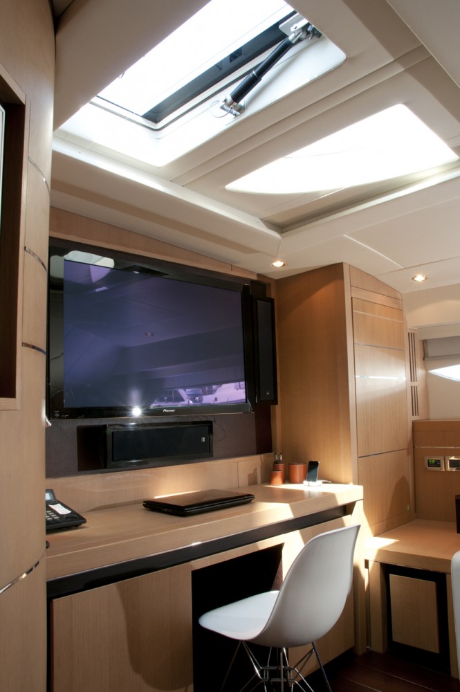 Playroom of motor yacht MISTRAL 55 completed with skylight