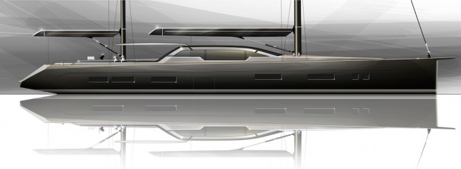 Profile of the Tony Castro designed 35 m yacht