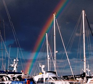 Rainbow over Cobb's Quay - MDL Marinas  - Photo by Anne Hayton of Dorset