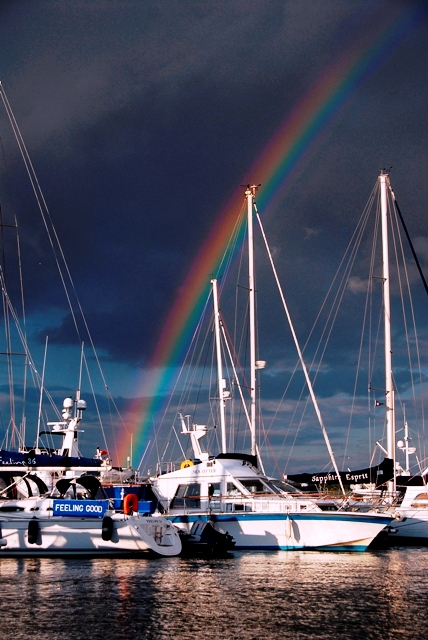 Rainbow over Cobb's Quay - MDL Marinas  - Photo by Anne Hayton of Dorset