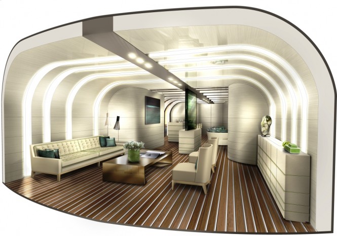 Skylounge of the Commuter Yacht Project Rebel by NewCruise