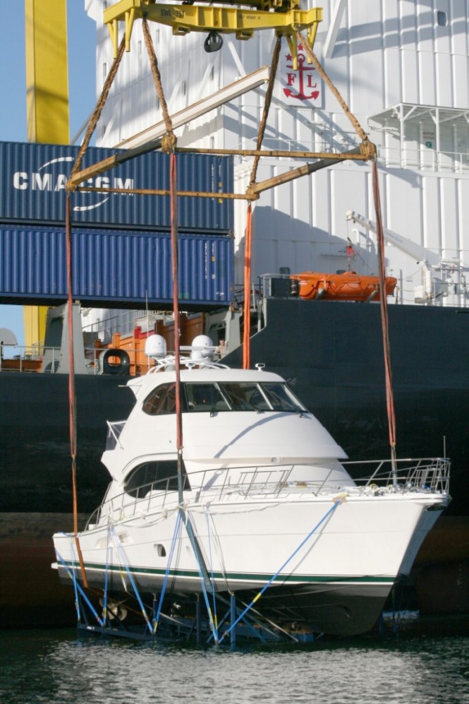 The first Riviera 70 yacht bound for Europe