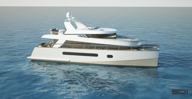 The new 65’ trawler catamaran by Alu Marine shipyard and Stirling Design International