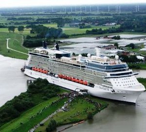 Tight squeeze for 26 mile manoeuvre of Celebrity Cruises newest ship Celebrity Silhouette