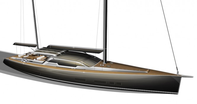 Tony Castro designed 35m superyacht rendering