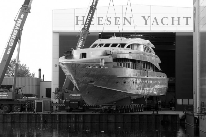 Zentric yacht at the Heesen shipyard in Holland