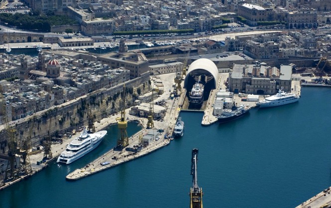 Aerial View of the Palumbo Malta Superyacht Facilities 