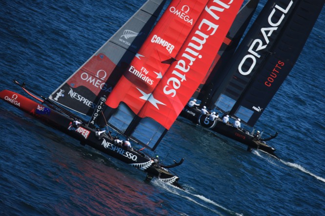 Americas Cup World Series in Cascais Emirates Team New Zealand double winners - Photo © ACEA (2011)  Photo Gilles Martin-Raget