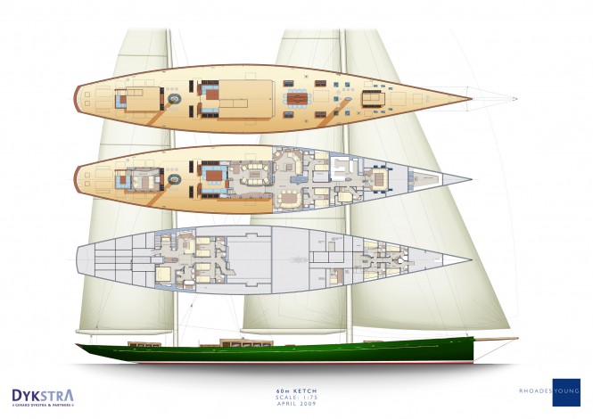 General arrangement of Sailing yacht Hetairos (ex project Panamax)