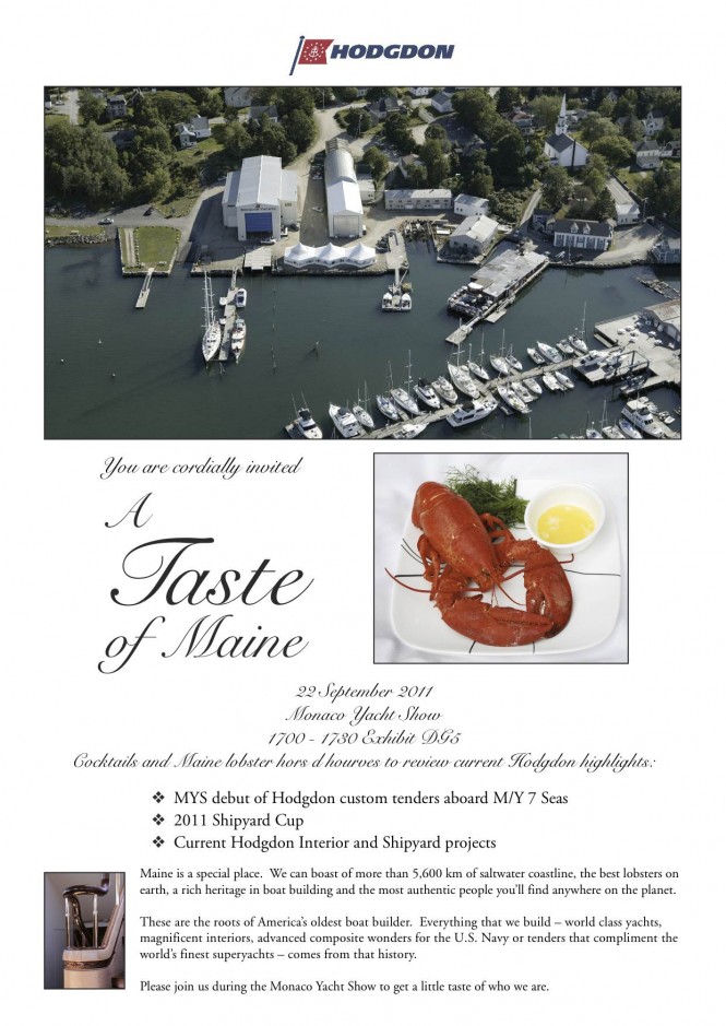Hodgdon Yachts offering a taste of Maine at the Monaco Yacht Show 2011